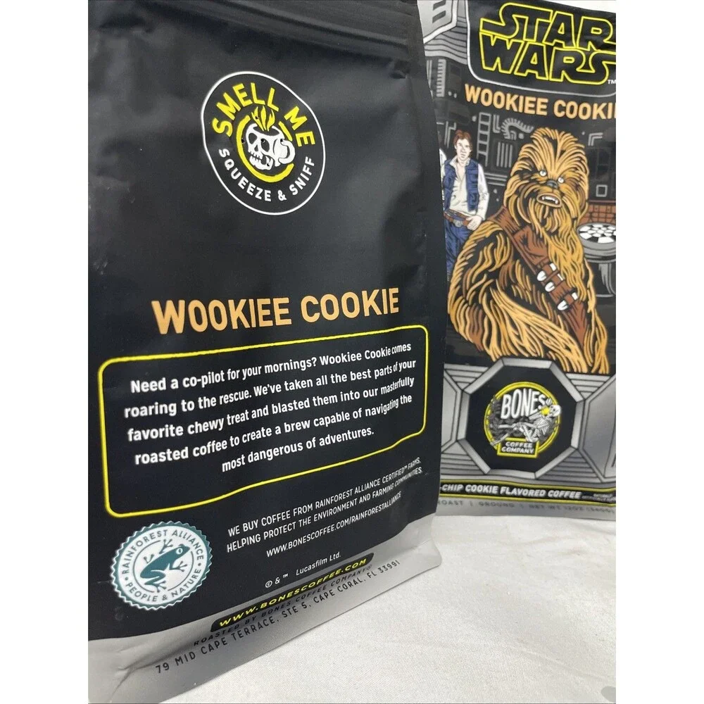 Bones Coffee Co Star Wars WOOKIEE COOKIE MEDIUM ROAST Ground 2 Bags 12 Oz Each